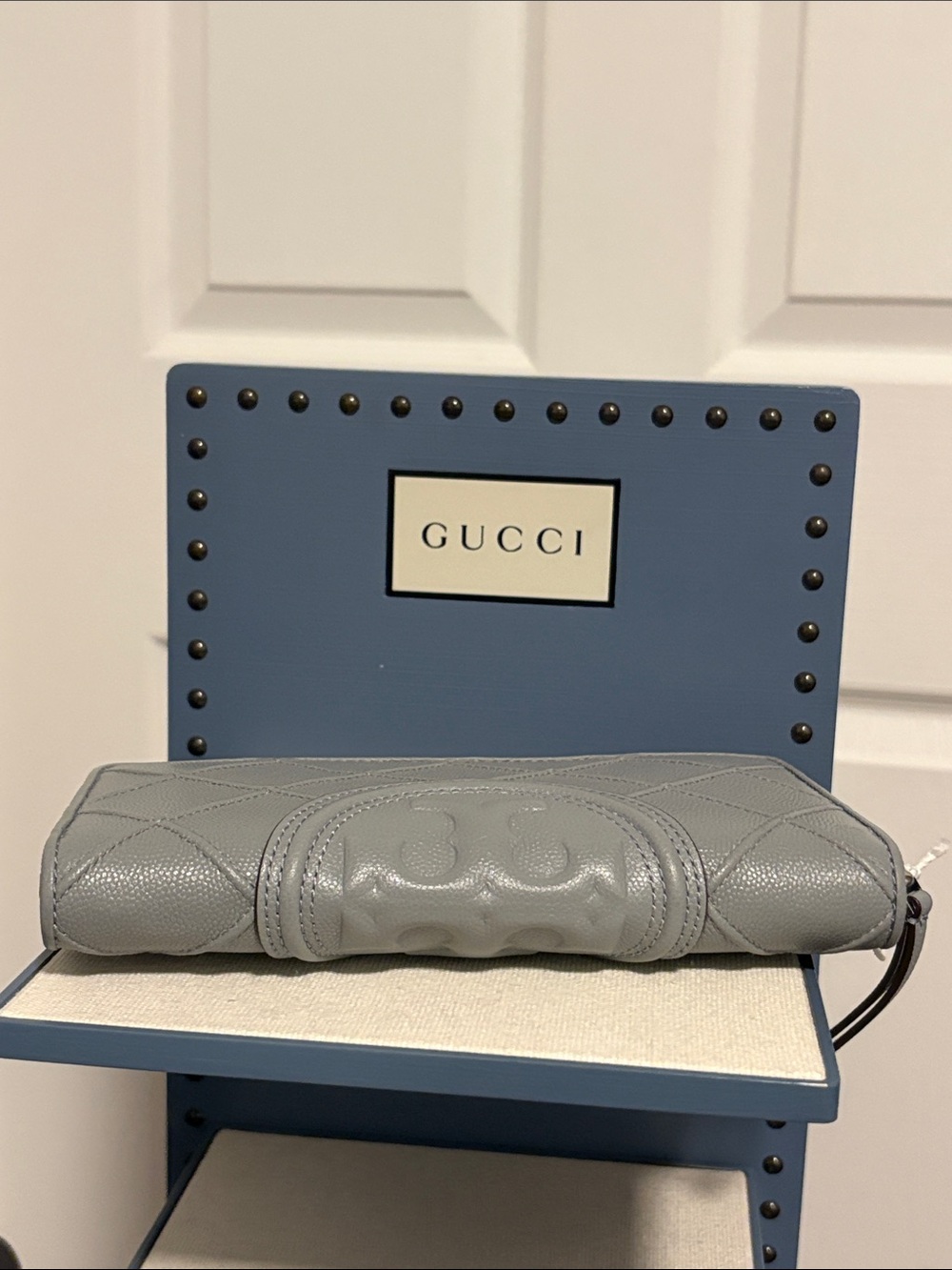 Tory Burch NWT Fleming Soft Grained Zip Continental Wallet In Slate - Picture 2 of 7
